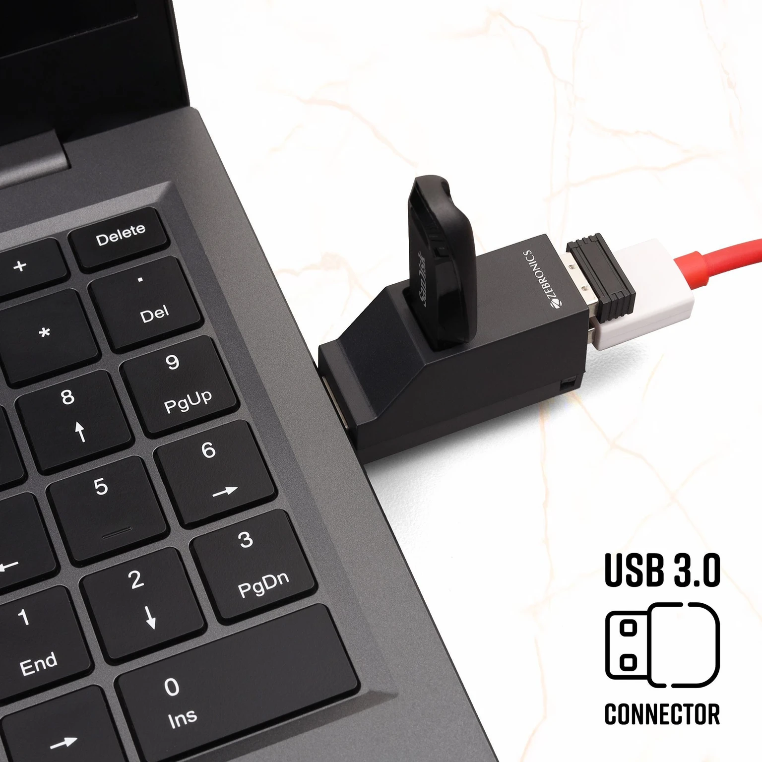 ZEBRONICS (3 in 1 Hub) 180HB, 3 Ports, USB 3.0, Transfer Spe