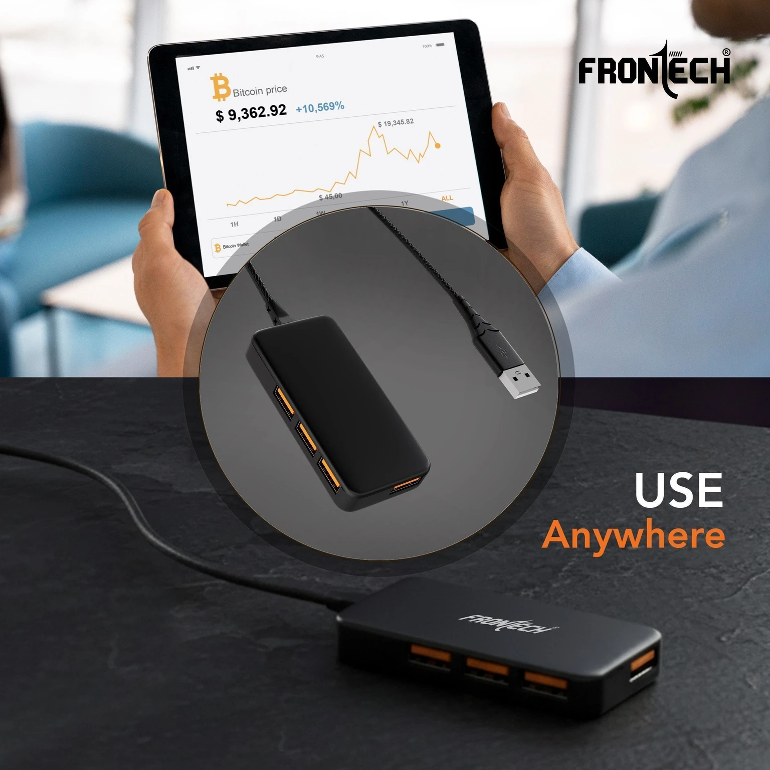 ZEBRONICS (3 in 1 Hub) 180HB, 3 Ports, USB 3.0, Transfer Spe