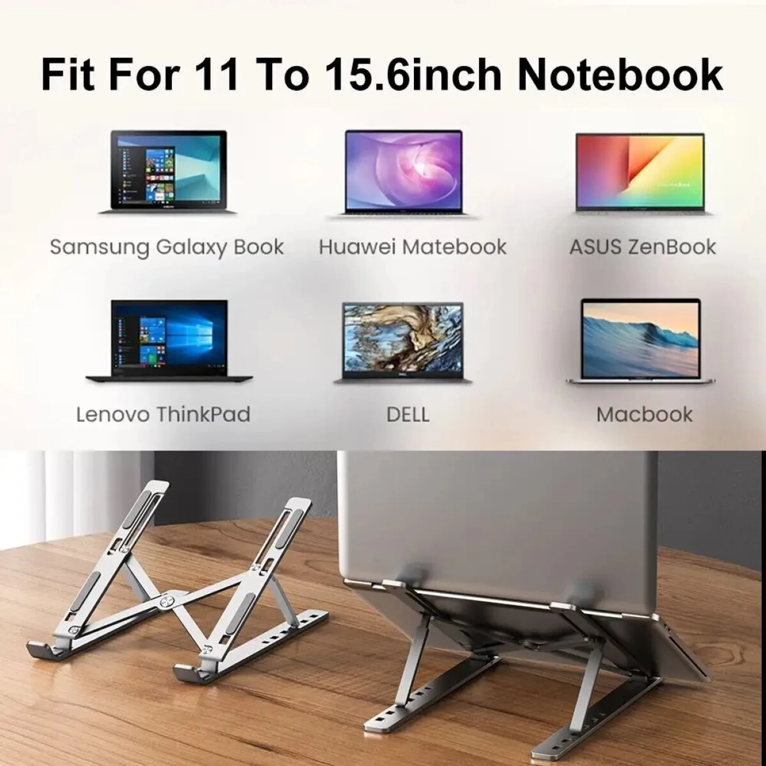 Frodiox Aluminum 6 Adjustable Foldable Portable Laptop Stand
