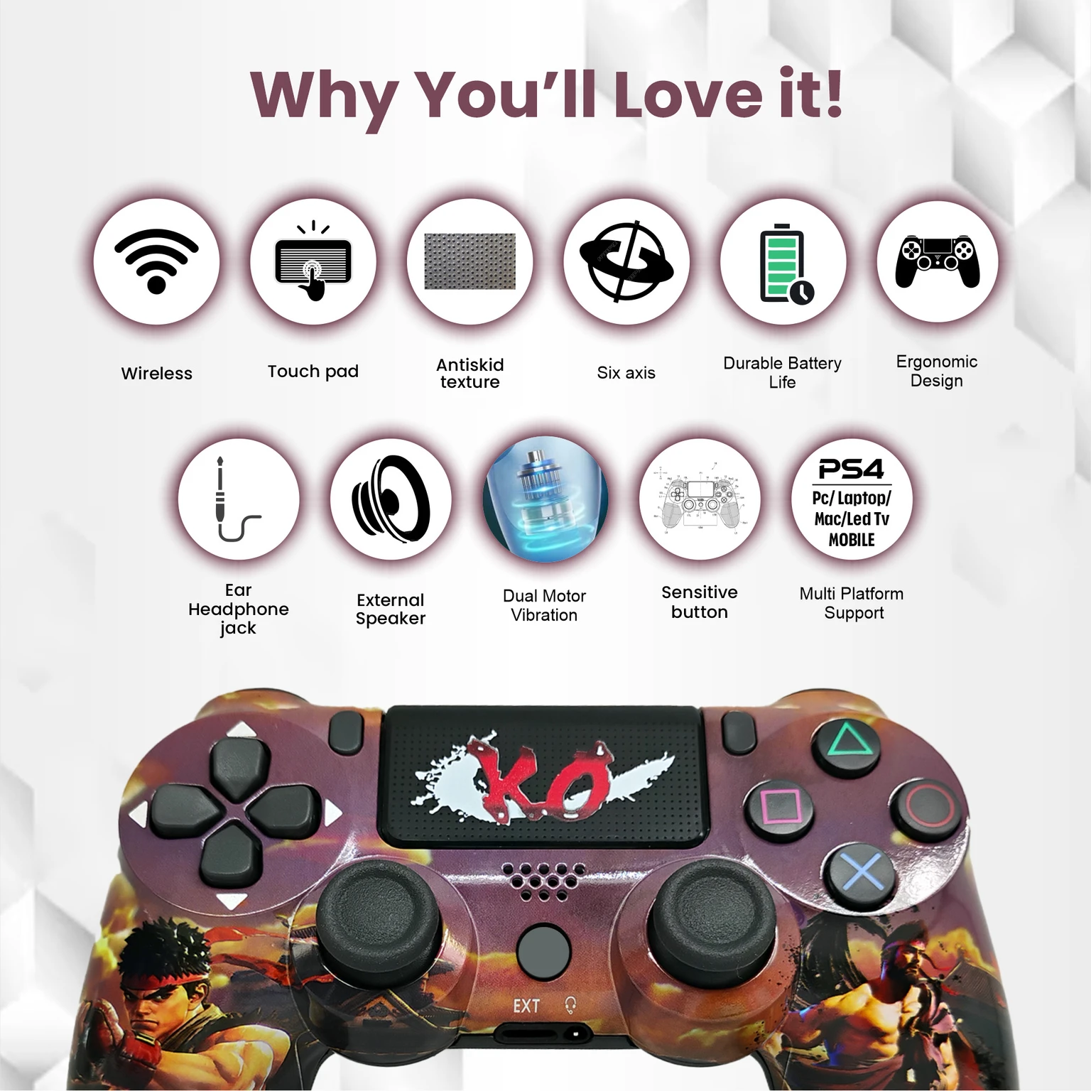 HG WORLD PS4 Controller DualShock 4 Wireless Playstation Con