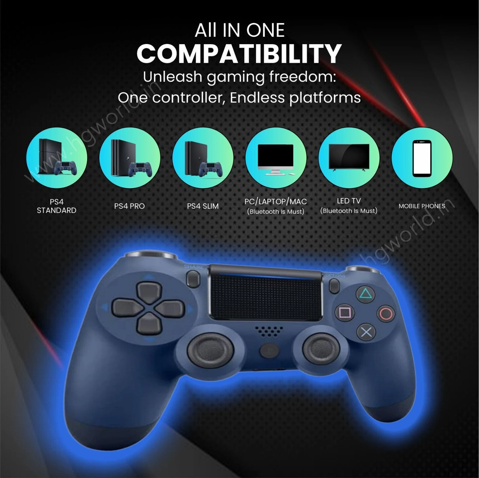 HG WORLD Playstation Dualshock 4 PS4 Wireless Controller Hig